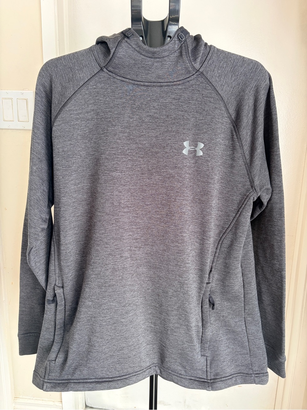 Under Armour Women's Charcoal Gray Hooded Performance Coldgear Pullover | XL